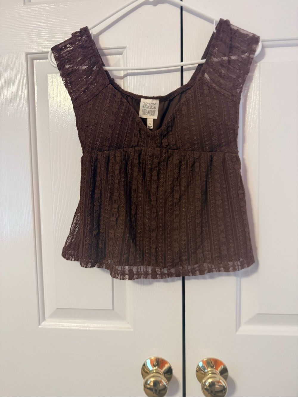 🤎 Derek Heart Chocolate Lace Babydoll Tank | Boho Coquette Cottagecore